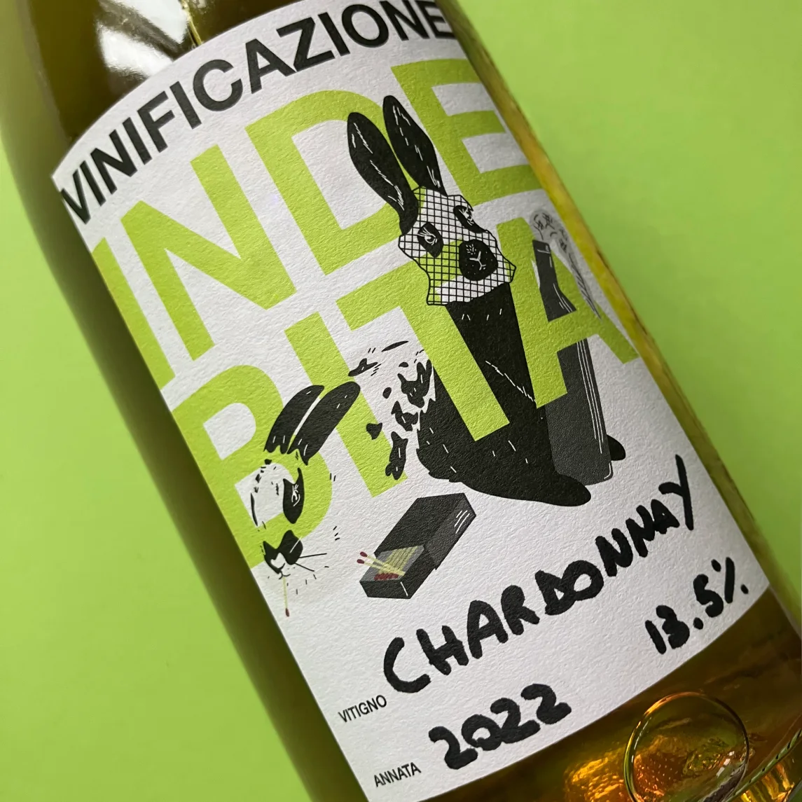 Dettaglio etichetta vino - Vinificazione Indebita - Wine label, illustration - Federica Sanavio Designer